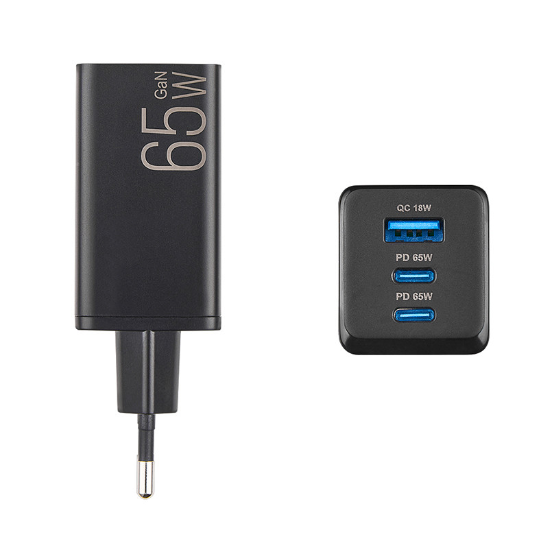 Мережевий зарядний пристрій Brevia ePowerGaN PD65W 2xUSB-C+USB-A чорний Львів - фото 4