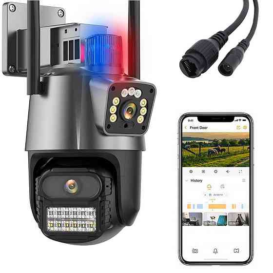 Уличная охранная WIFI камера 8,Dual Lens (сирена,iCSee) SBR Киев