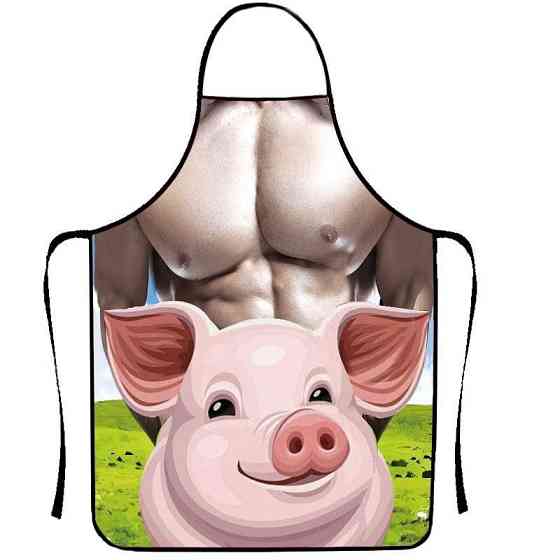Фартук с приколом с принтом свиньи 80 на 60 см разноцветный Киев