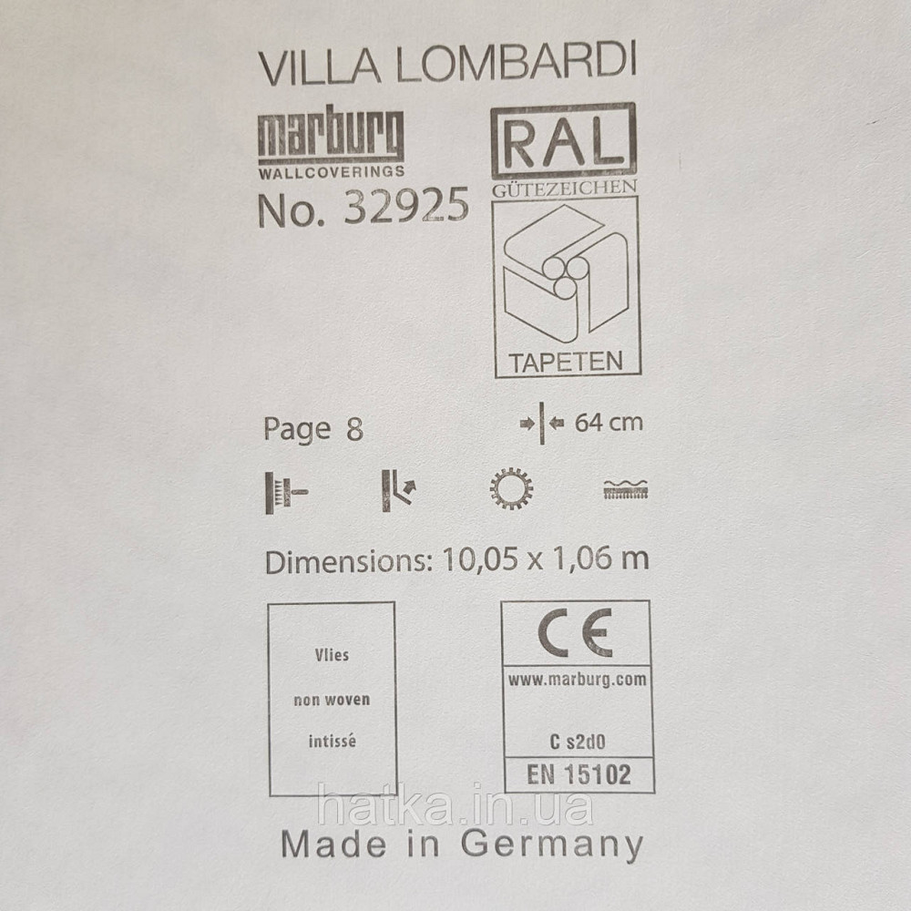 Шпалери метрові вінілові на флізелін Villa Marburg Lombardi геометрія абстракція листя чорні з золотистим Київ - фото 5