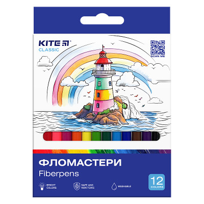 Фломастеры Kite Classic 12 цветов (K-447) Винница - изображение 1