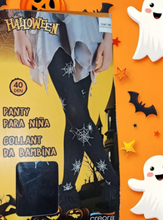 Колготки Хелловін дитячі з принтом павутиння 40 den чорний Київ