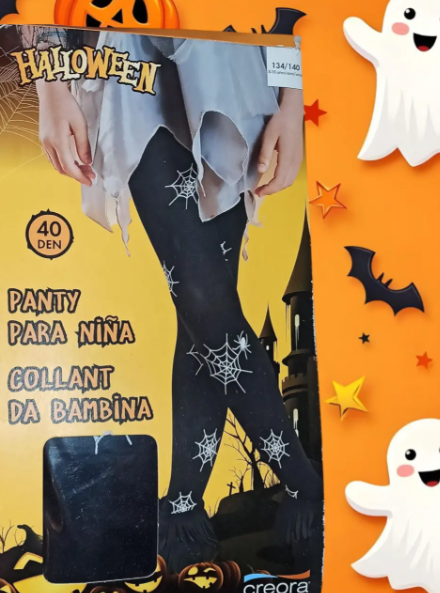 Колготки Хэллоуин детские с принтом паутины 40 den черный Киев - изображение 1