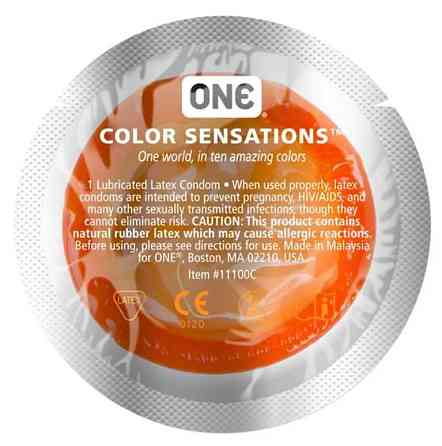 Набор латексных презервативов ONE Color Sensations разноцветные (цена за упаковку, 100 шт.) Sex Aura Киев