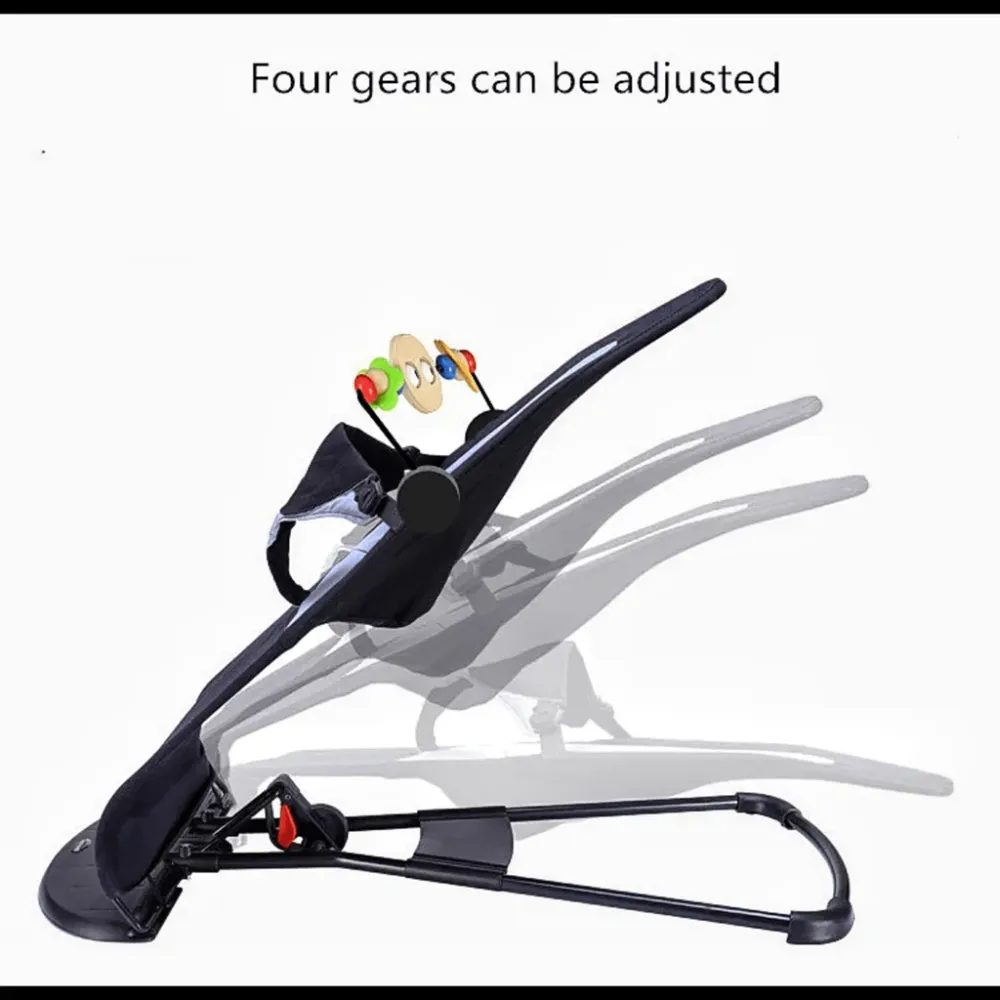 Шезлонг дитячий від народження дитяча гойдалка для немовлят шезлонг качалка чорний + дуга з іграшками пакунок малюка Київ - фото 3