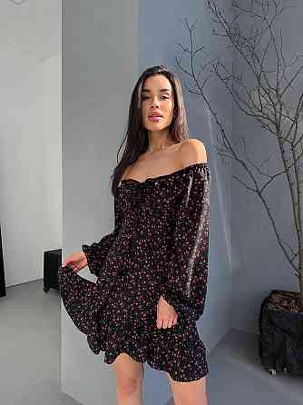 Жіноча святкова принтована сукня з софту Одеса