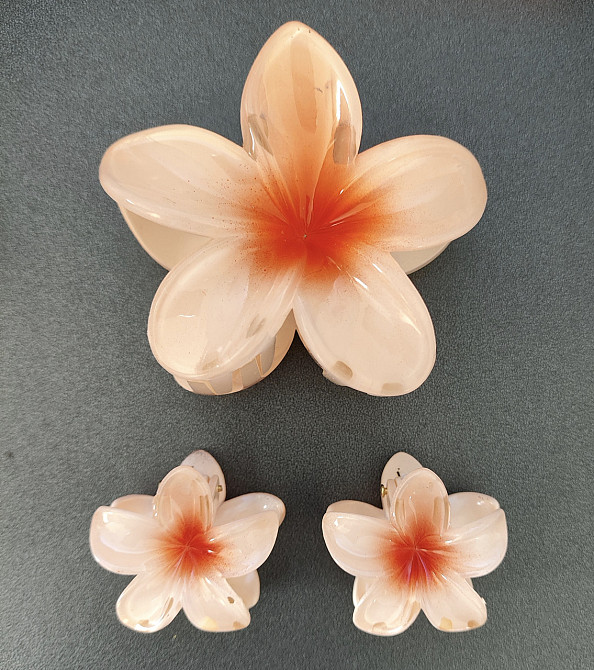 Комплект заколок квітка 3 шт.(персиковий) Смела - изображение 1