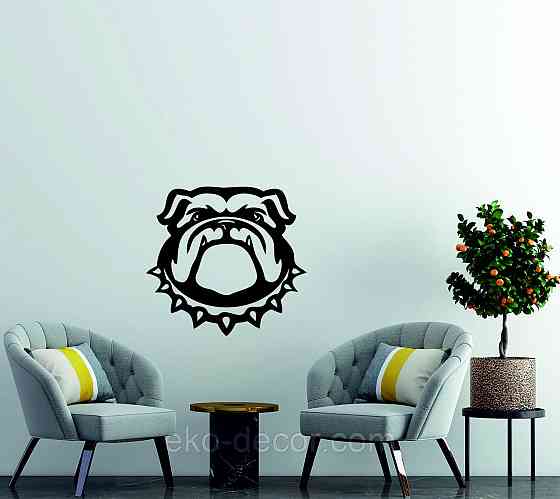 Декоративне настінне Панно «Бульдог», Декор на стіну 70*70 см, Чорний Київ