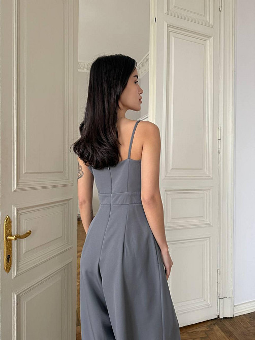 Стильний жіночий елегантний комбінезон костюмка преміум'якості Графіт, 42 Одеса - фото 5