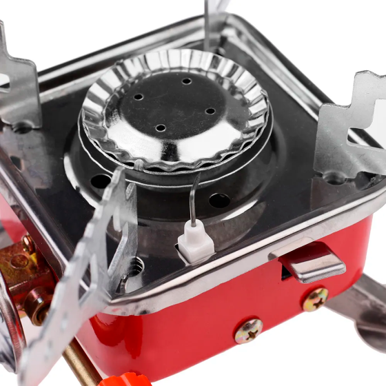 Портативна газова плита під цанговий балон K-202 / Похідна туристична міні плита Київ