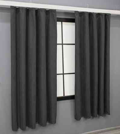 Комплект коротких штор VR-Textil Микровелюр Petek № 1495ш Темно-серый 140х170 см 2 шт (35-0209) Киев