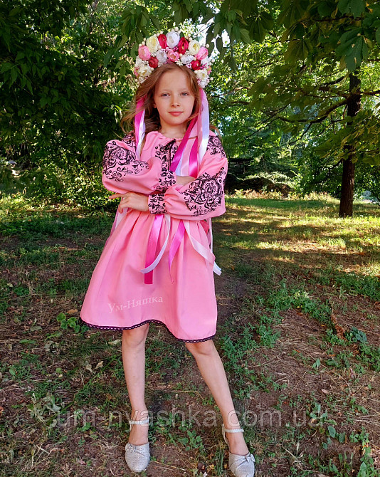 Дитяча вишиванка Троянда-листочки рожева Кривий Ріг - фото 8