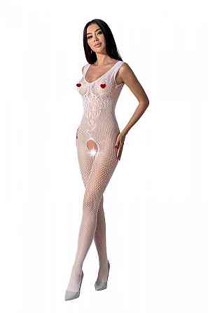Бодістокінг з крилами Passion BS098 One Size, white, середня сітка, відкритий доступ Sex Aura Київ