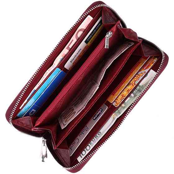 Кошелек-клатч для женщин на одно отделение из натуральной кожи ST Leather 22560 Бордовый Киев