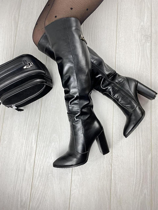 Чоботи жіночі ARLEN 9535 чорні (зима, шкіра натуральна) (3166) лише 37р. 37 Коломыя - изображение 1