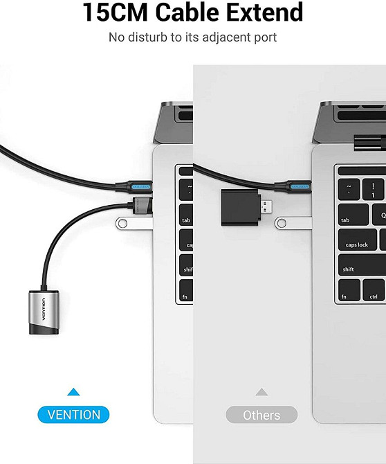 Адаптер Vention USB External Sound Card 0.15M Gray Metal Type CDKHB Одеса - фото 7