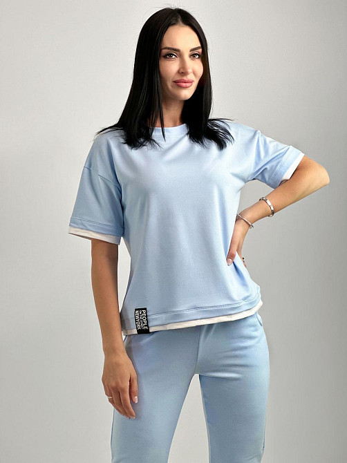 Летний трикотажный костюм-двойка 