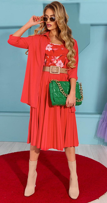 Костюм зі спідницею плісе великого розміру (42) Київ - фото 3