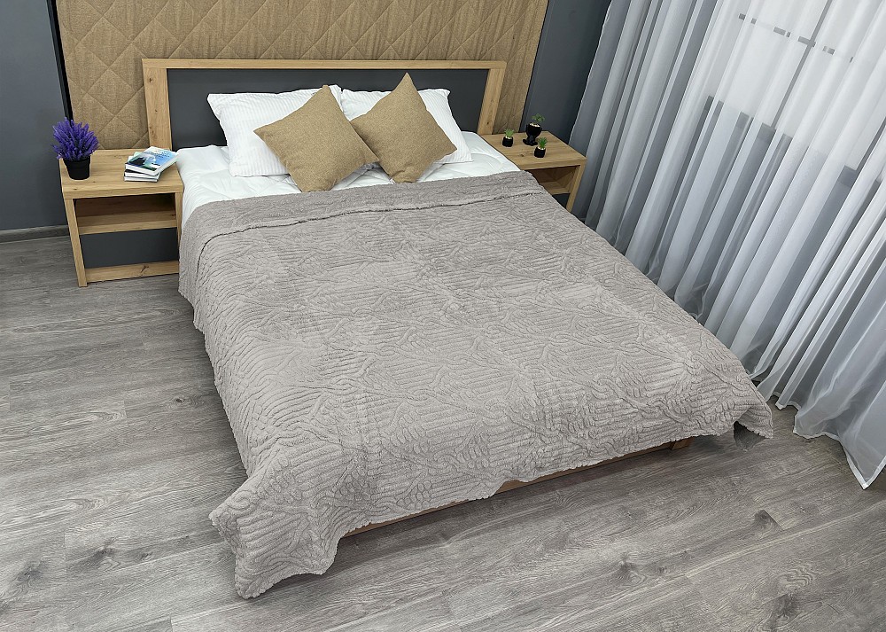 Плед 200х230 см (+-10см) "Косичка" колір сірий (87-341) Київ - фото 3