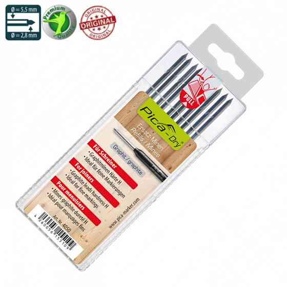 Змінні грифелі 4050 для PICA Dry твердість Н, сірий (графіт) 10шт (4050) Одеса