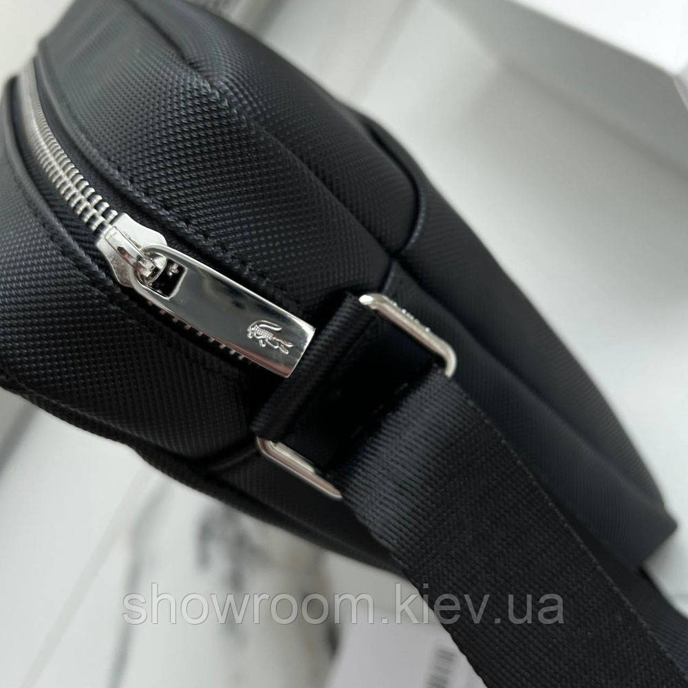 Чоловіча брендова сумка через плече Lacoste (2026) чорна Київ - фото 6