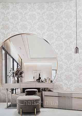 Шпалери вінілові на флізеліні AdaWall Seyyah 1.06х10 квіти в горщику вензеля структурні сріблясті на білому Київ