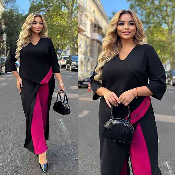 Жіночий стильний костюм двійка креп дайвінг Беж, 52/54 Одеса