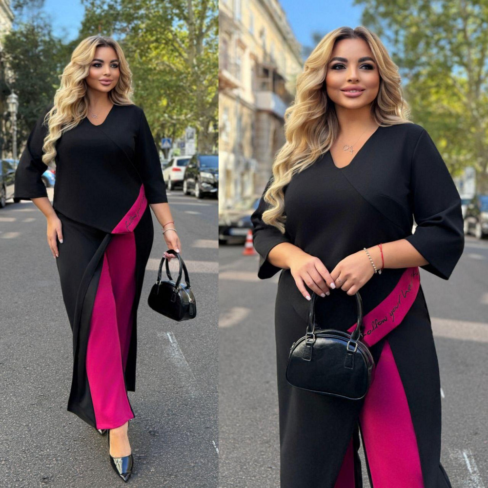 Женский стильный костюм двойка креп дайвинг Беж, 52/54 Одесса - изображение 1