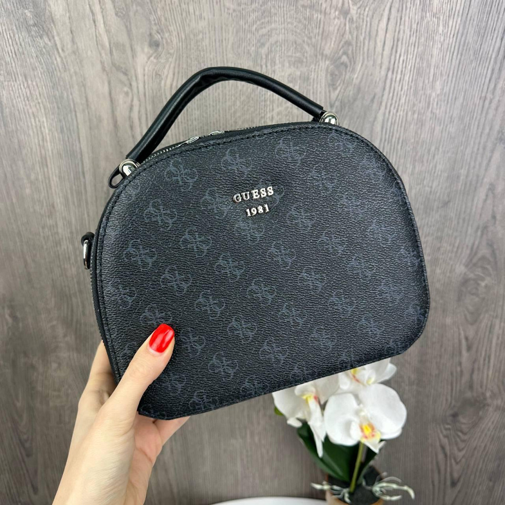 Каркасна жіноча сумка стиль Guess чорна, сумочка на плече Гесс ( 27992 ) Харків - фото 4