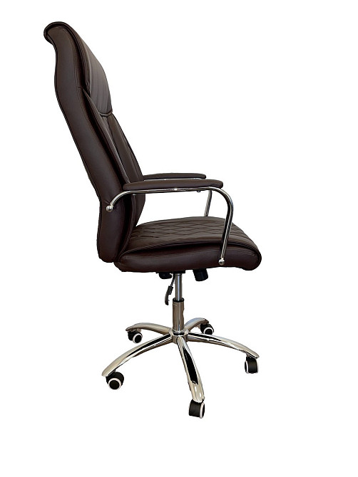 Офисное кресло руководителя Tehforward Dionis хром Anyfix Коричневый Киев - изображение 2