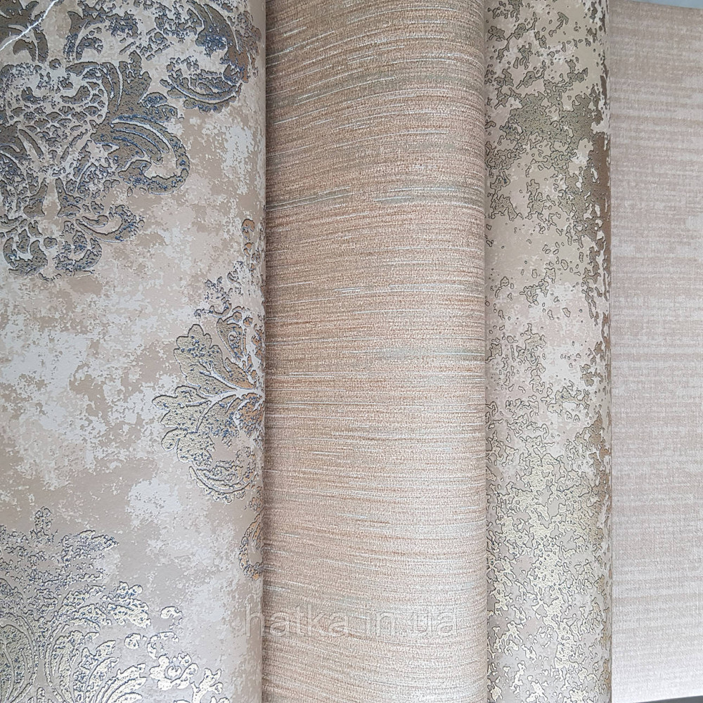 Шпалери флізелінові еко Galerie Metallic FX 0,53Х10 англійські вензель золотом структурних на коричневому тлі Київ - фото 2