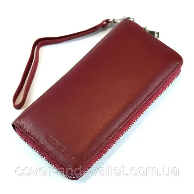 Коричневий гаманець на блискавці із натуральної шкіри Marco Coverna MC-7002-8 Київ - фото 5