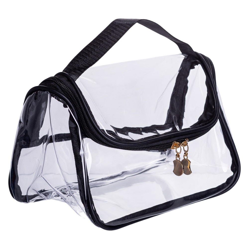 Набір прозорих жіночих косметичок для дому 2 (шт) Чорний HP-16-6K Коломыя - изображение 3