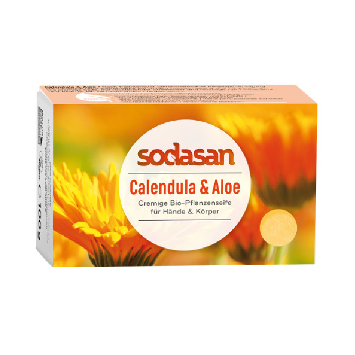 Органічне мило протизапальне Календула-Алое для обличчя SODASAN 100 г Київ - фото 1