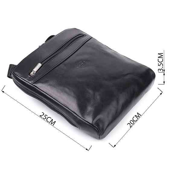 Цікава чоловіча сумка через плече з гладкої натуральної шкіри Tony Perotti 20855_1 (9137-20 nero) Чорний Київ