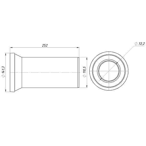 Патрубок OPTIMUM для унітазу прямий D110  250 мм  OPTI 14110/250 Киев