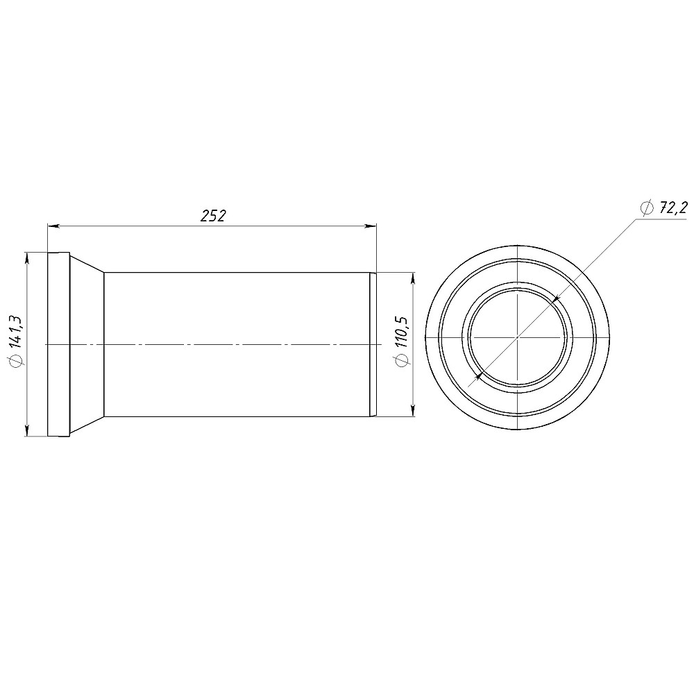 Патрубок OPTIMUM для унітазу прямий D110  250 мм  OPTI 14110/250 Тернополь - изображение 4