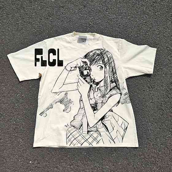 Футболка для мальчика с принтом аниме ФЛКЛ Флкл Мамими Самеджима манга оверсайз (рост от 165 до 180 ) Черний Днепр