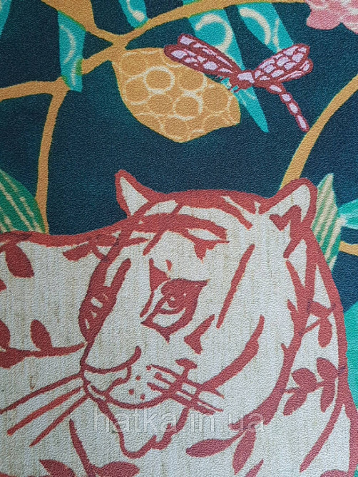 Обои виниловые на флизелине Marburg 0.53х10 New modern детские джунгли растения бабочки животные тигры пантеры Киев - изображение 1