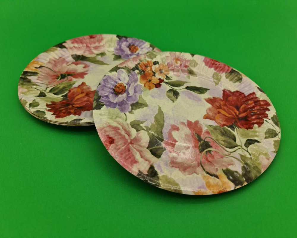 Паперова тарілка з малюнком 18 см "No 34" Квіточки 10 шт (1 пачка) Харків - фото 1