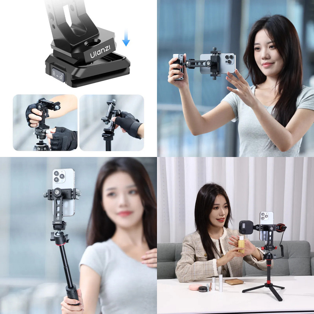 Держатель для телефона поворотный 1/4 Arca Swiss алюминиевый Ulanzi MA53 Киев - изображение 3