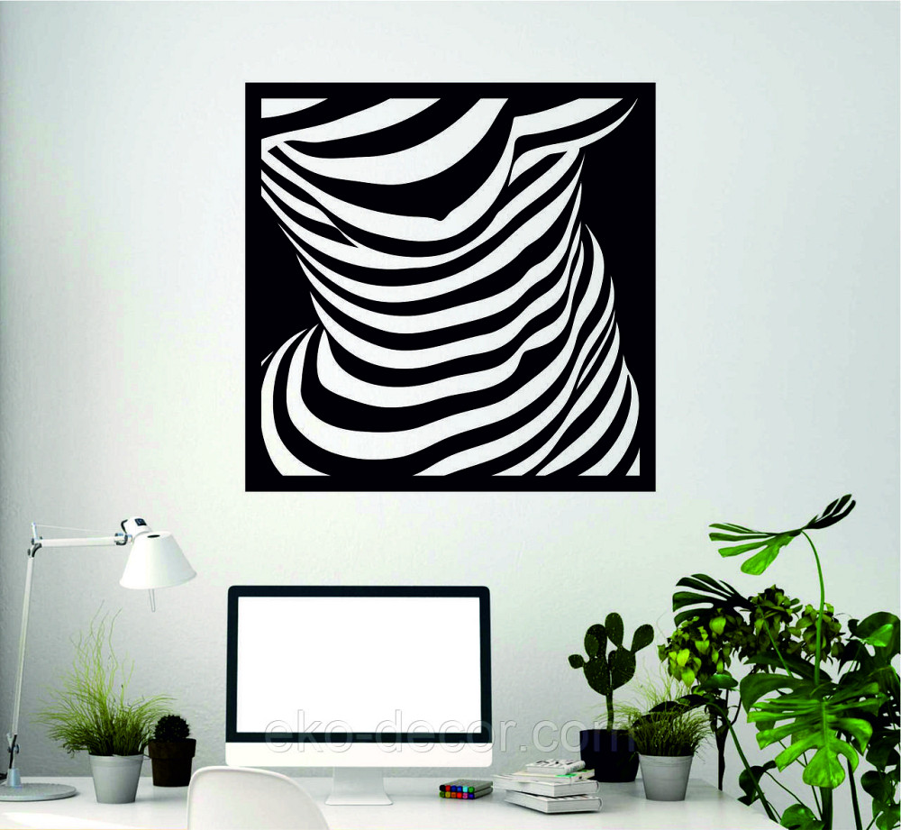 Декоративное настенное Панно «Силуэт женщины», Декор на стену 70*70 см, Черный Киев - изображение 3