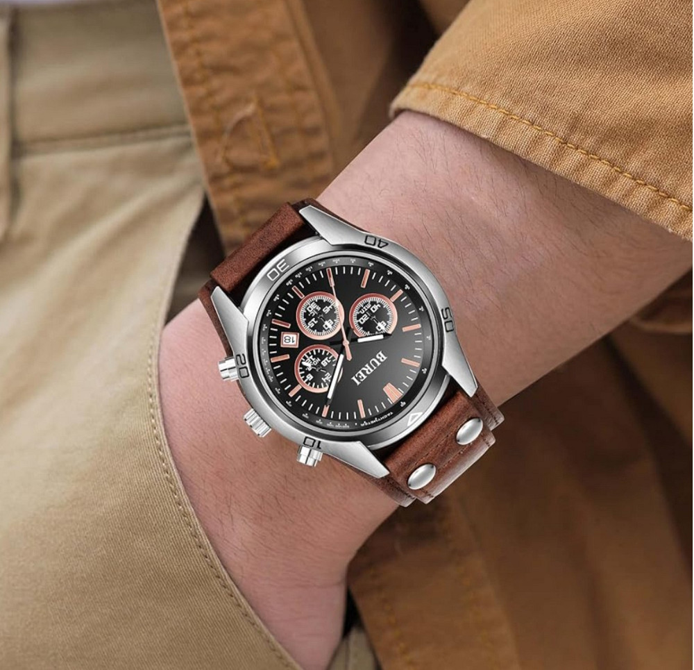 Чоловічий водонепроникний кварцовий годинник з хронографом BUREI Луцк - изображение 2