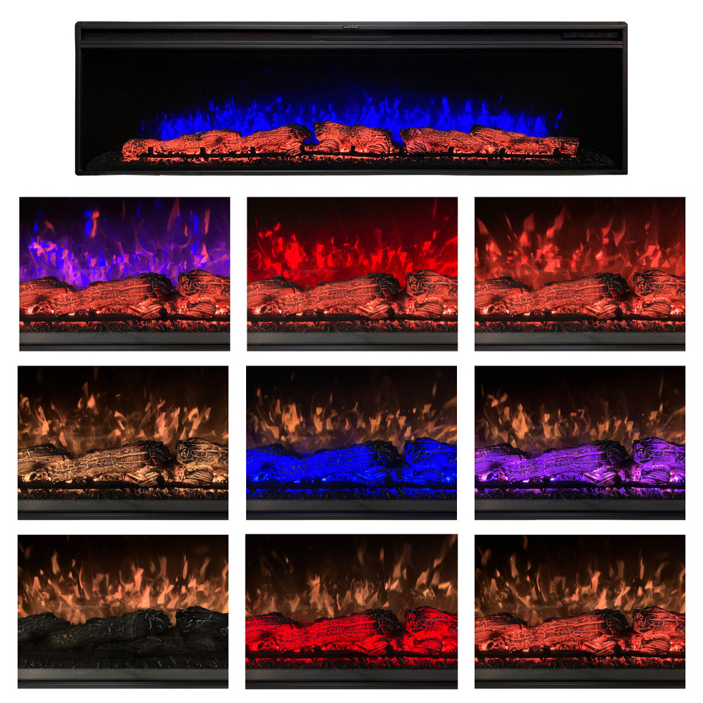 Електрокамін з обігрівом Royal Vision 60 LOG Color N зі звуком, дровами, розмір 1556x426x225 Львів - фото 2