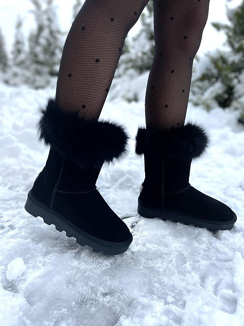 Hengji Угги жіночі HENGJI 5873 чорні (зима, замша натуральна) (5196) 37 Коломия - фото 2