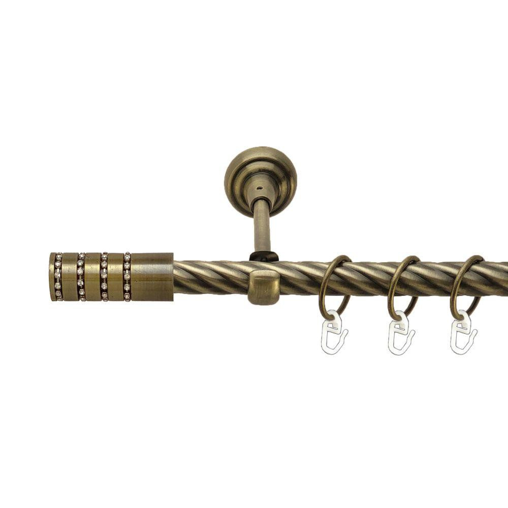 Карниз Orvit Барамелла металевий однорядний відкритий скручена труба кільце металеве Антик 19 мм 200 см Львов - изображение 1