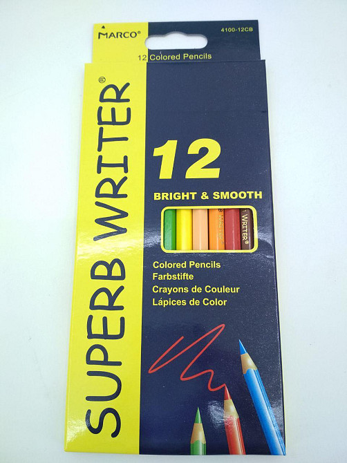 Олівці кольорові набір 12 кольорів marco 4100-12 CB superb writer( марко) (1 пачка) Харків - фото 3