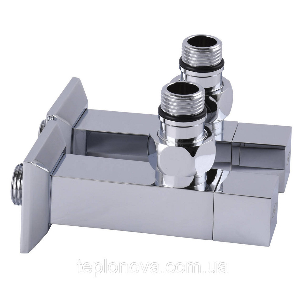 Набор Кран полуоборотный угловой с американкой SOLOMON LUX 1/2″ CUBE CHROM 8888 (1уп) Черновцы - изображение 1