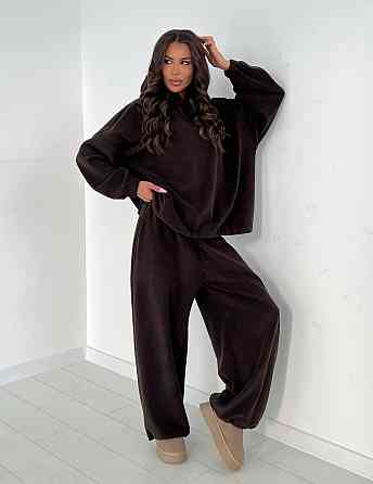 Женский теплый прогулочный костюм двойка двойной флис Шоколад, 44 Одесса