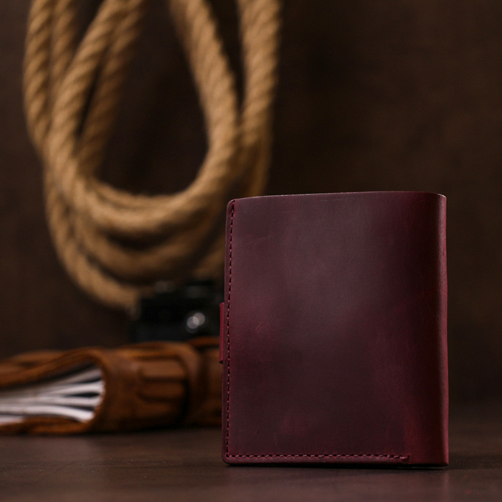 Женское матовое кожаное портмоне Shvigel 16478 Вишневый Киев - изображение 9